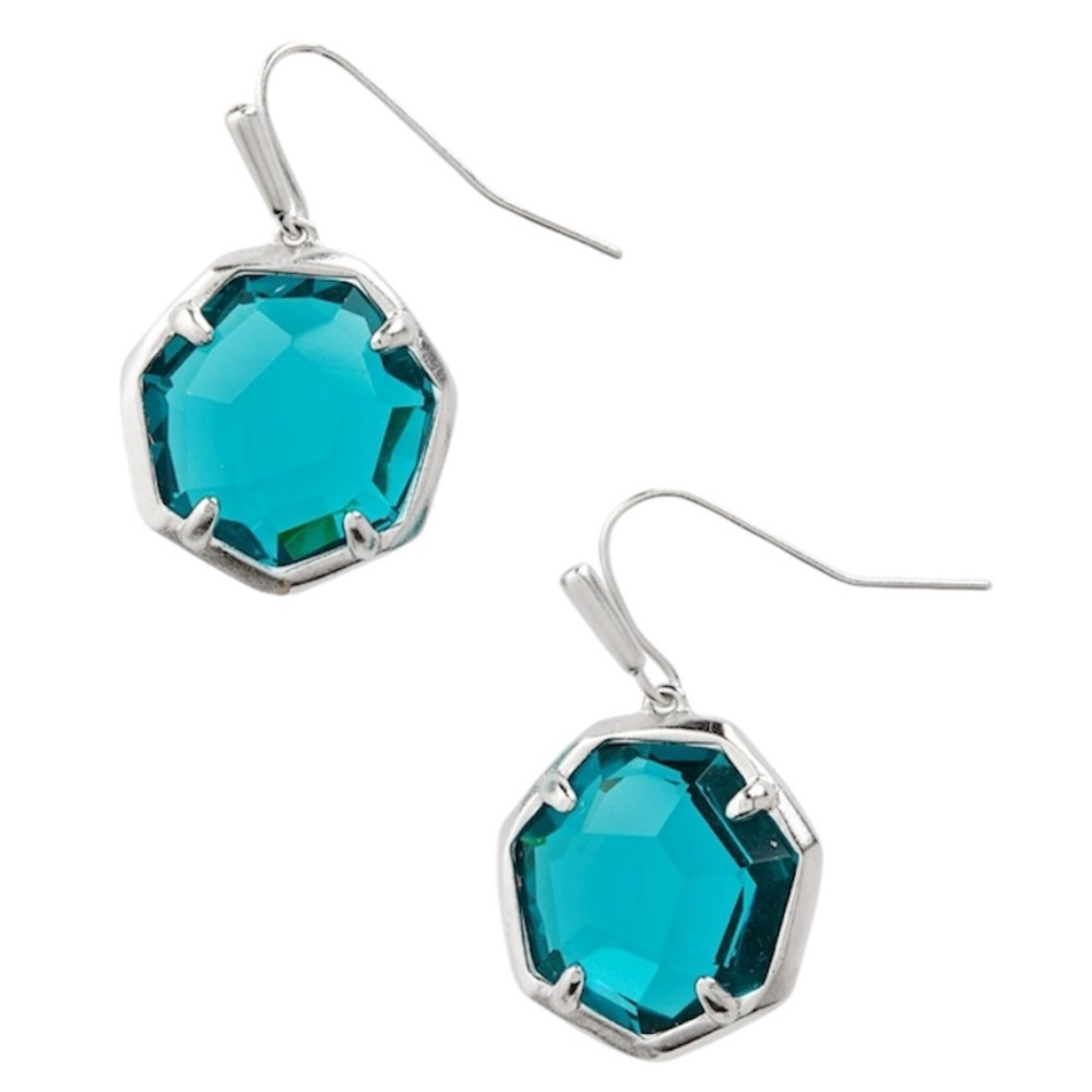 Kendra Scott Cynthia Gold Earrings in London Blue - Picture 9 of 9
